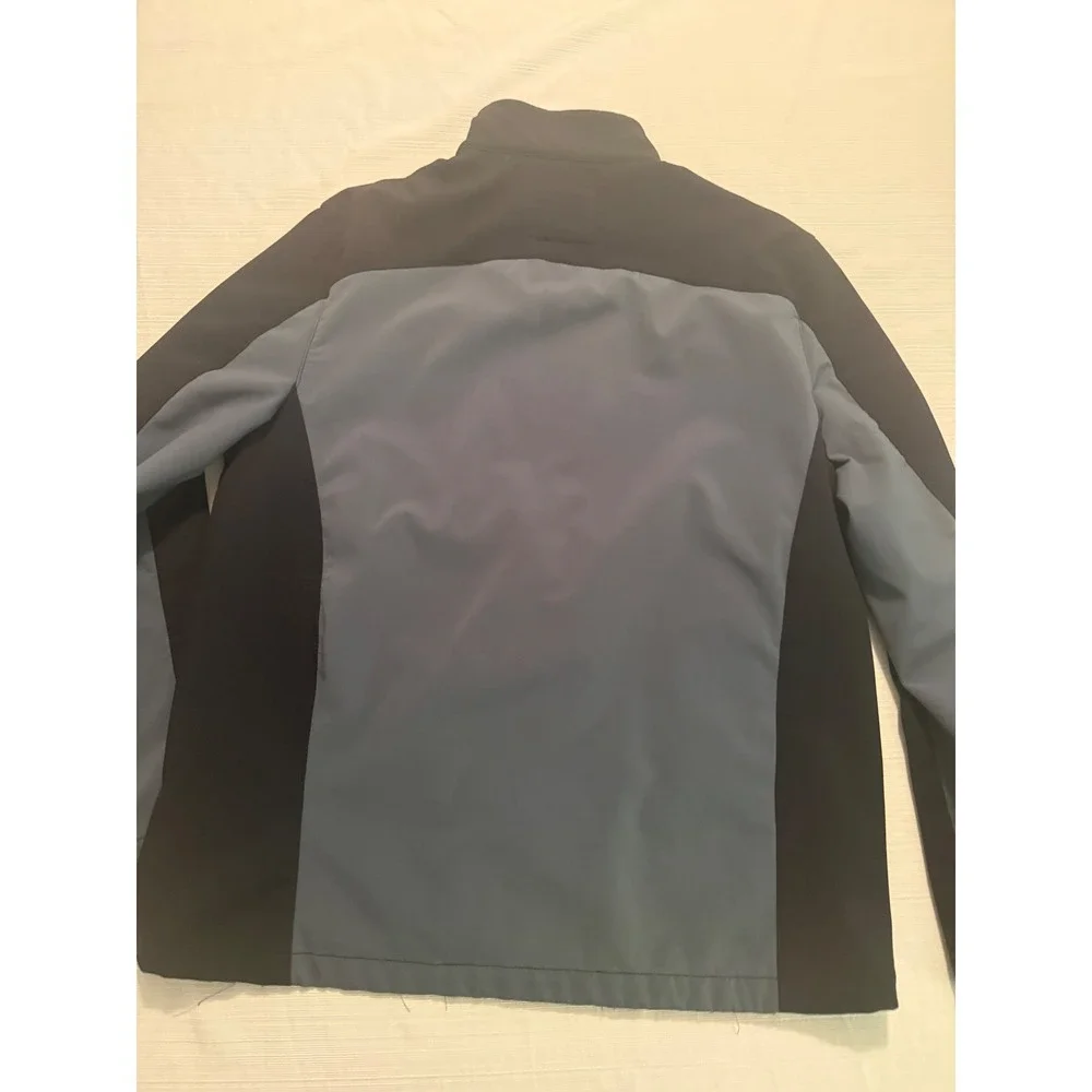 Gap Mens Softshell Jacket Black Grey Full Zip Fleece Lined Colorblock‎ Large